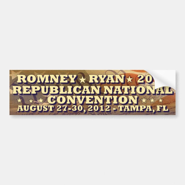 Autocollant De Voiture Romney - Ryan - convention nationale républicaine (Devant)