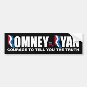 Autocollant De Voiture Romney - Ryan - courage de vous dire la vérité
