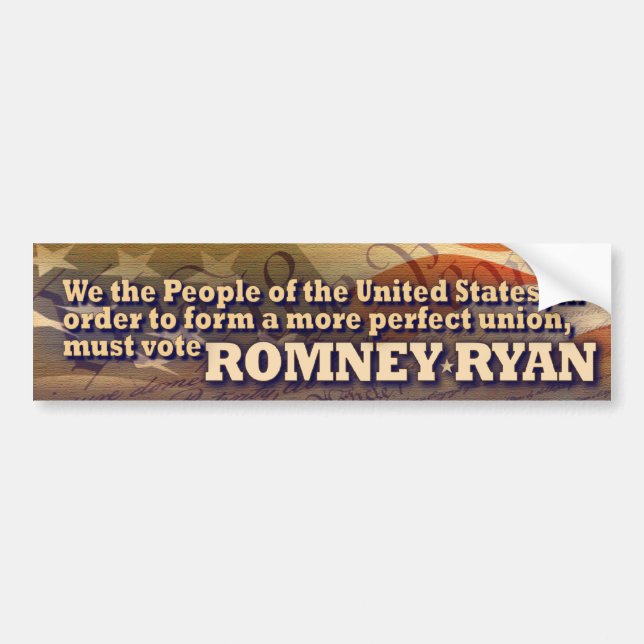 Autocollant De Voiture Romney - Ryan - nous les personnes (Devant)