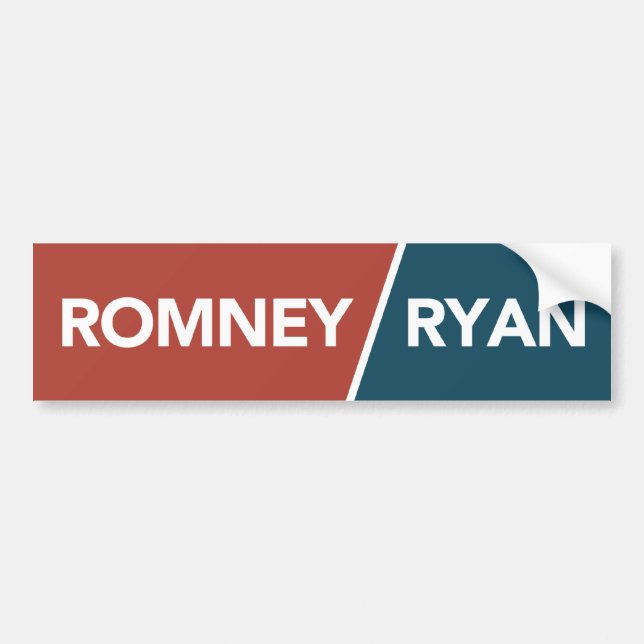 Autocollant De Voiture Romney Ryan rouge, adhésif pour pare-chocs blanc (Devant)