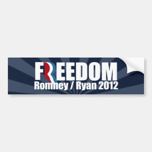 AUTOCOLLANT DE VOITURE ROMNEY RYAN SONT LA LIBERTÉ - .PNG