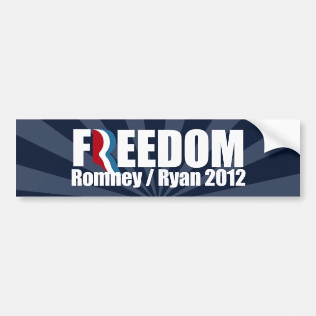 AUTOCOLLANT DE VOITURE ROMNEY RYAN SONT LA LIBERTÉ - .PNG (Devant)