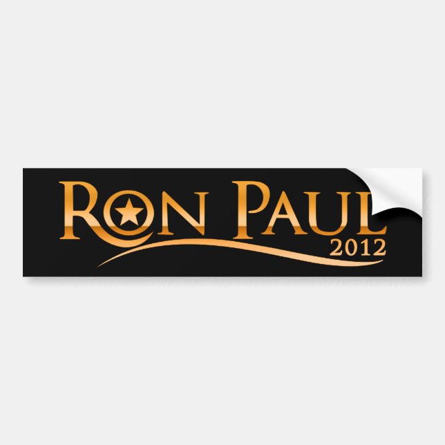 Autocollant De Voiture Ron Paul 2012 (d'or) (Devant)