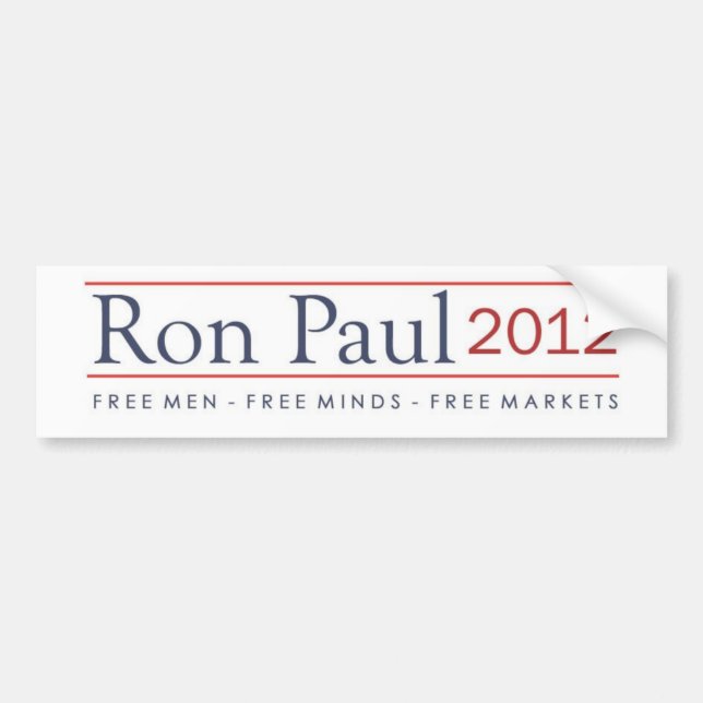 Autocollant De Voiture Ron Paul 2012 hommes libres libèrent les marchés (Devant)