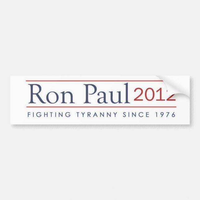Autocollant De Voiture Ron Paul 2012 tyrannies de combat depuis 1976 (Devant)