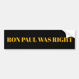 Autocollant De Voiture Ron Paul était un Sticker de pare-chocs droit