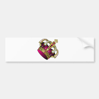 Autocollant De Voiture Rose et couronne d'or