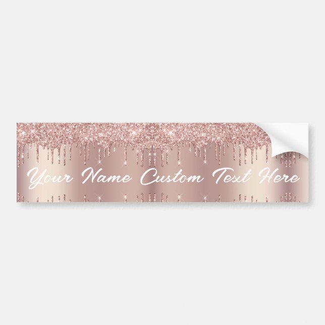 Autocollant De Voiture Rose Gold Blush Parties scintillant Drivers Text N (Devant)