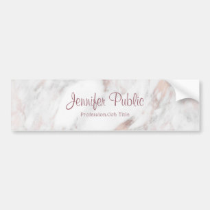 Autocollant De Voiture Rose Gold Marble Modèle manuscrit de script