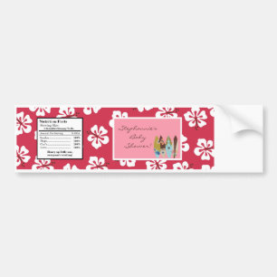 Autocollant De Voiture Rose Luau hawaïen d'étiquette de bouteille d'eau