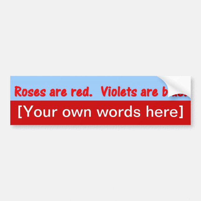 Autocollant De Voiture rose-sont-rouges-violets-sont-bleus-modèles (Devant)