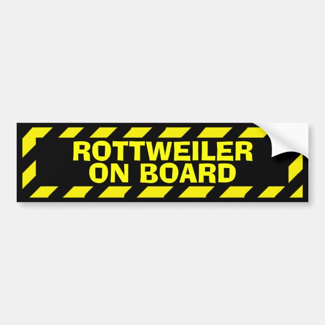 Autocollant De Voiture Rottweiler à bord d'autocollant jaune de (Devant)