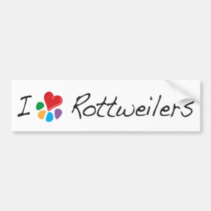 Autocollant De Voiture Rottweilers animaux de coeur de Lover_I