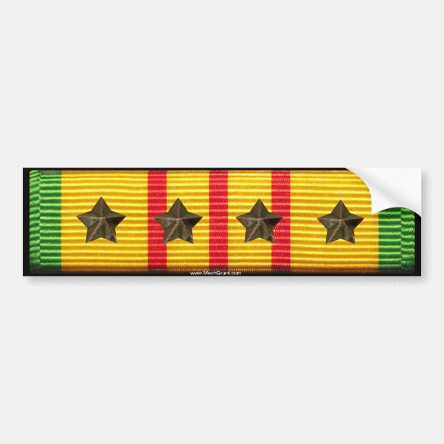 Autocollant De Voiture Ruban de service du Vietnam - 4 étoiles de (Devant)