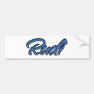 Autocollant De Voiture Rudi Nom bleu Aufkleber Sticker Autoaufkleber