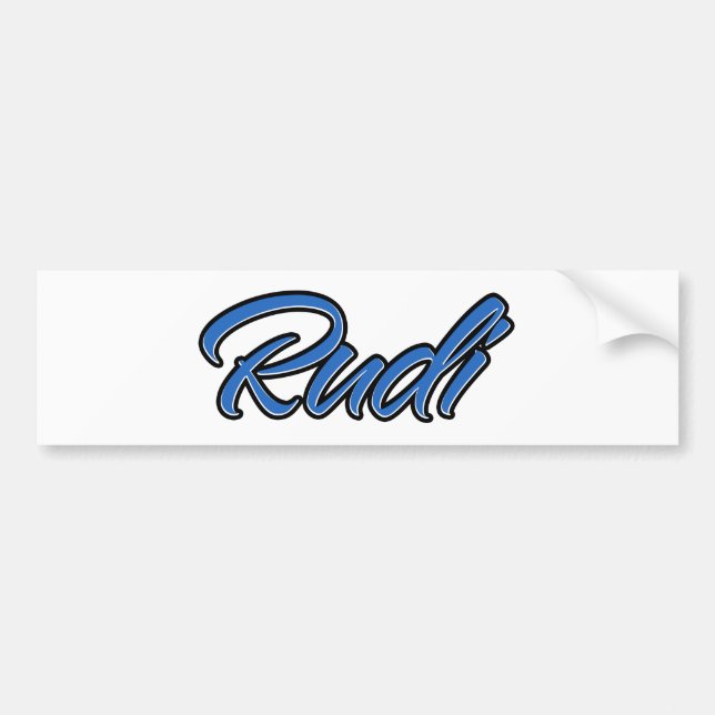 Autocollant De Voiture Rudi Nom bleu Aufkleber Sticker Autoaufkleber (Devant)