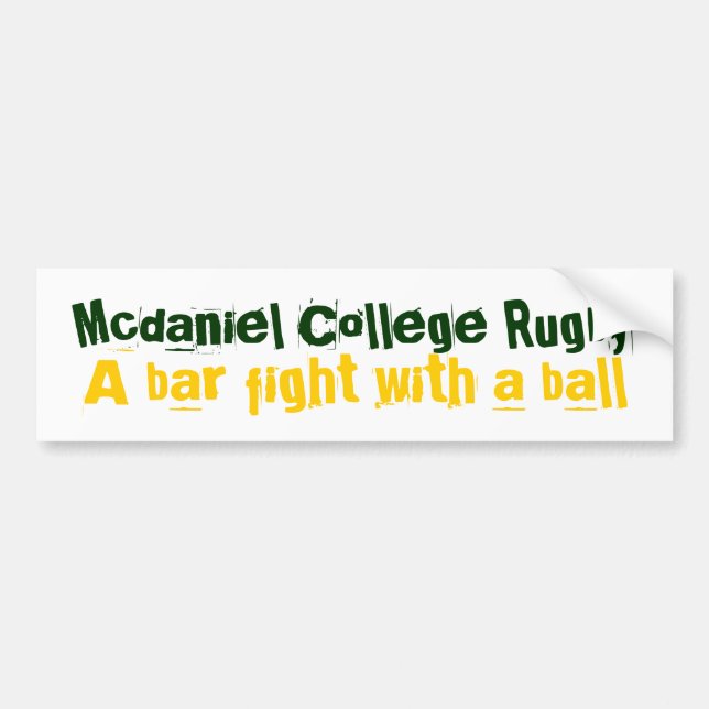 Autocollant De Voiture Rugby d'université de Mcdaniel, combat de barre (Devant)