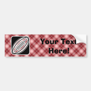 Autocollant De Voiture Rugby rouge de plaid