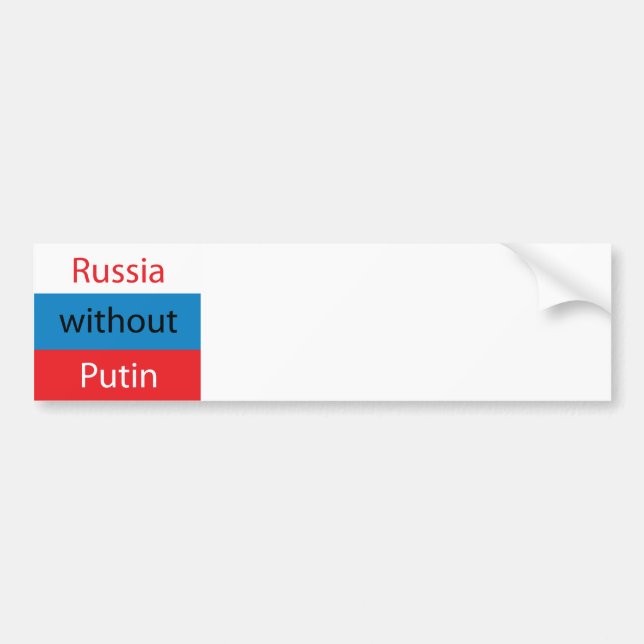 Autocollant De Voiture Russie sans Poutine (Devant)