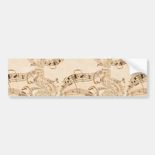 Autocollant De Voiture Rustic Antique Musical Notes
