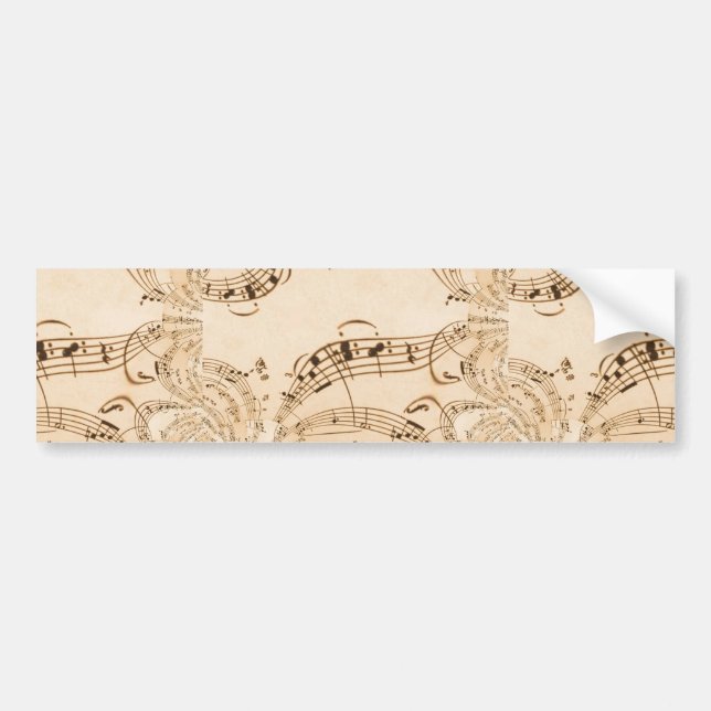 Autocollant De Voiture Rustic Antique Musical Notes (Devant)