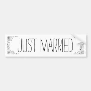 Autocollant De Voiture Rustic Just Married bumper sticker