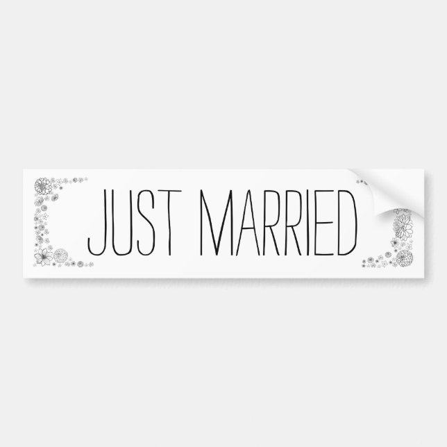 Autocollant De Voiture Rustic Just Married bumper sticker (Devant)