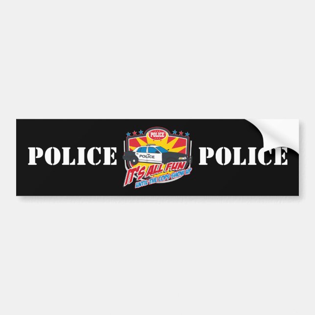 Autocollant De Voiture Sa toute la police d'amusement (Devant)