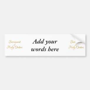 Autocollant De Voiture Sacrament de l'Ordre des Saints Ordres Golden 3D L