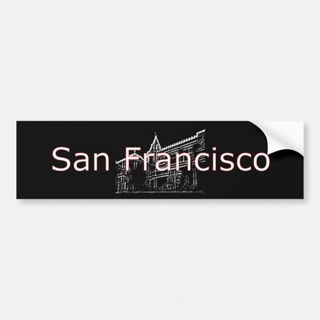 Autocollant De Voiture San Francisco 1986 art Le MUSÉE Zazzle Dessin (Devant)