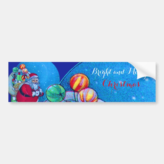 Autocollant De Voiture SANTA CLAUS, JOUETS SACK ET BALLONS Nuit de Noël (Devant)