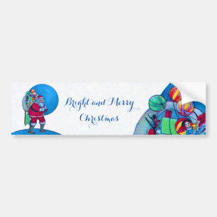 Autocollant De Voiture SANTA CLAUS ,TOY SACK AND BALLOONS Christmas Night