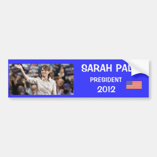 AUTOCOLLANT DE VOITURE SARAH PALIN, PRÉSIDENT, 2012