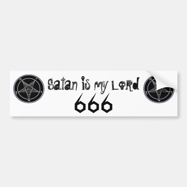 Autocollant De Voiture satan est le seigneur (Devant)