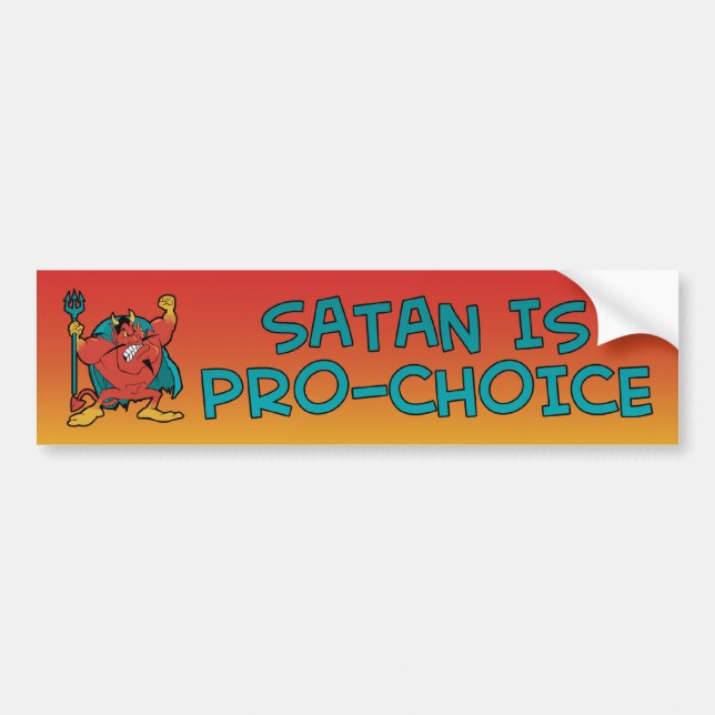 Autocollant De Voiture Satan Est Pro-Choice (Devant)