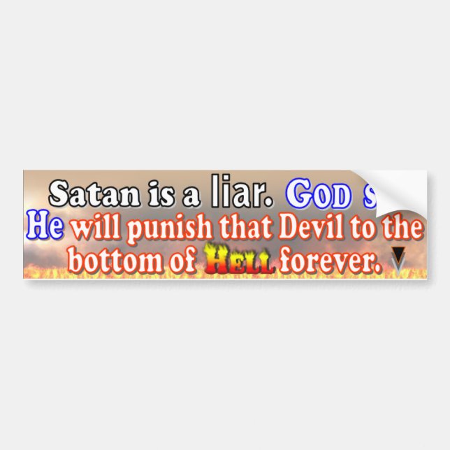 Autocollant De Voiture Satan est un menteur (Devant)