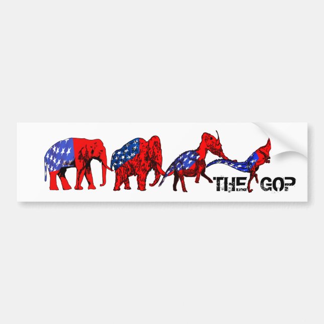 Autocollant De Voiture Satire Anti-Républicaine de l'évolution Anti-GOP (Devant)