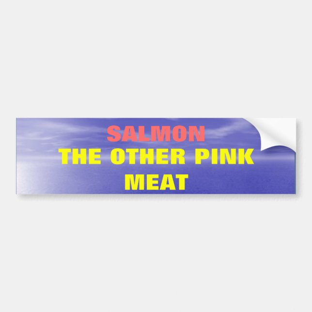 Autocollant De Voiture Saumon l'autre viande rose (Devant)