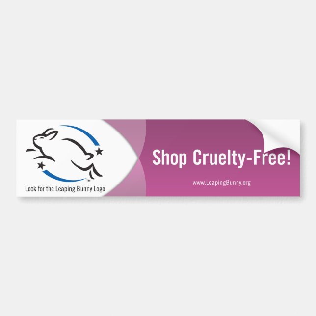 Autocollant De Voiture Sautant le magasin de lapin Sans Cruauté (Devant)