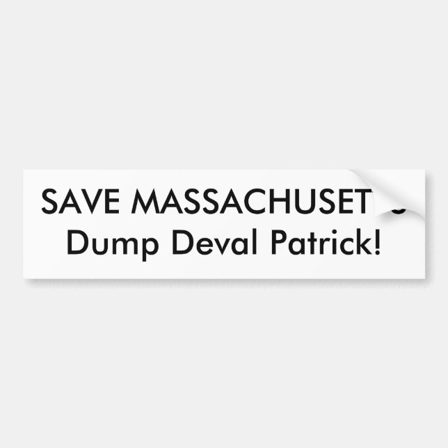 Autocollant De Voiture SAUVEZ la décharge Deval Patrick du MASSACHUSETTS (Devant)