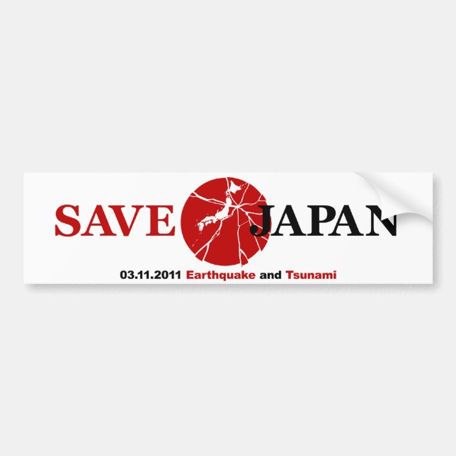 Autocollant De Voiture Sauvez l'adhésif pour pare-chocs du Japon (Devant)