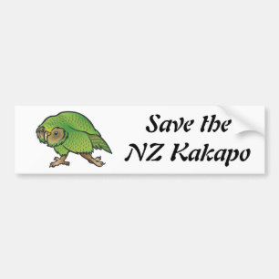 Autocollant De Voiture Sauvez le Kakapo de NZ - adhésif pour pare-chocs