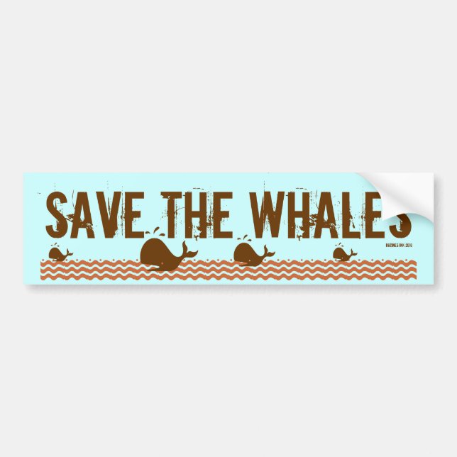 Autocollant De Voiture Sauvez Les Baleines - Conscients De L'Environnemen (Devant)