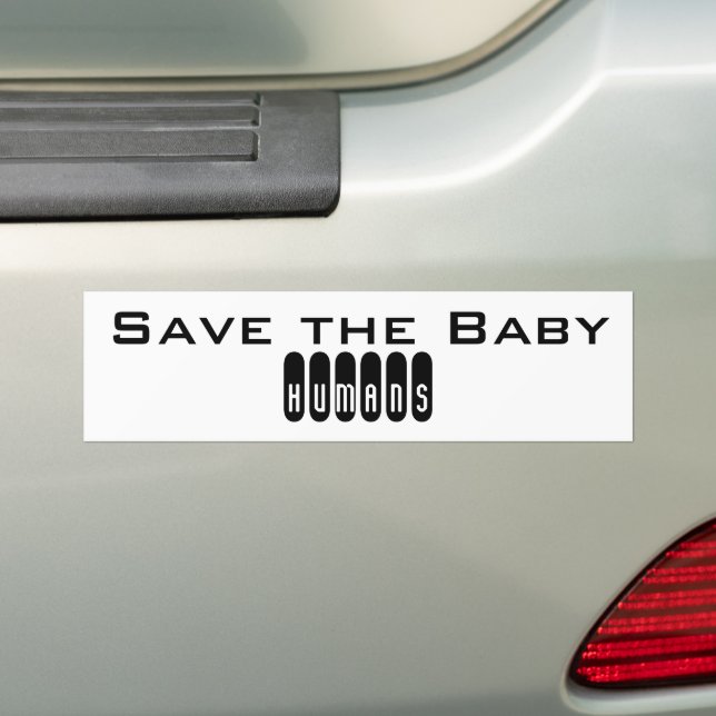 Autocollant De Voiture Sauvez les bébés humains (En voiture)