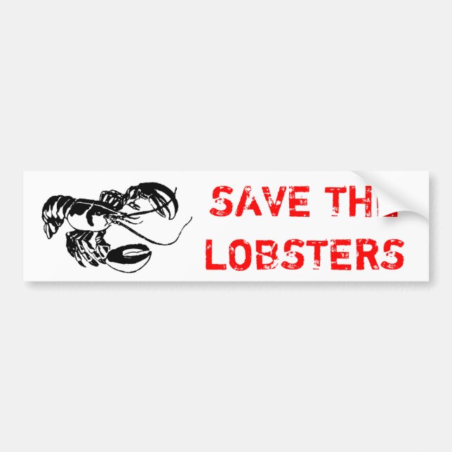 AUTOCOLLANT DE VOITURE SAUVEZ LES HOMARDS (Devant)