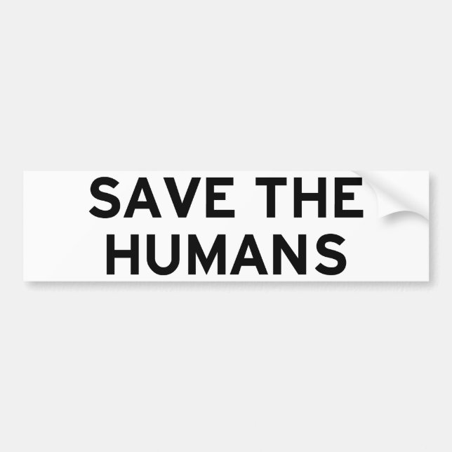 Autocollant De Voiture Sauvez les humains (Devant)