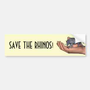 Autocollant De Voiture Sauvez Les Rhinos !