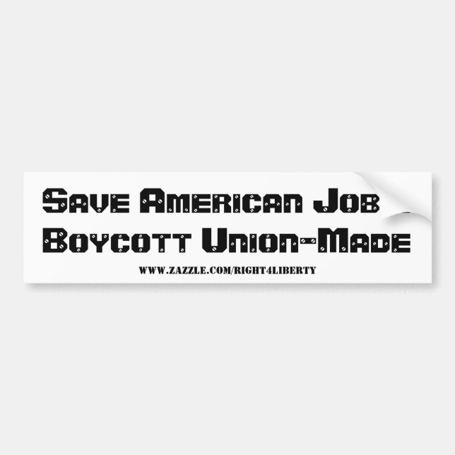 Autocollant De Voiture Sauvez les travaux américains ! Boycottez (Devant)