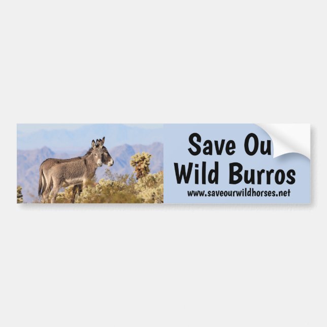Autocollant De Voiture Sauvez nos Burros sauvages (Devant)