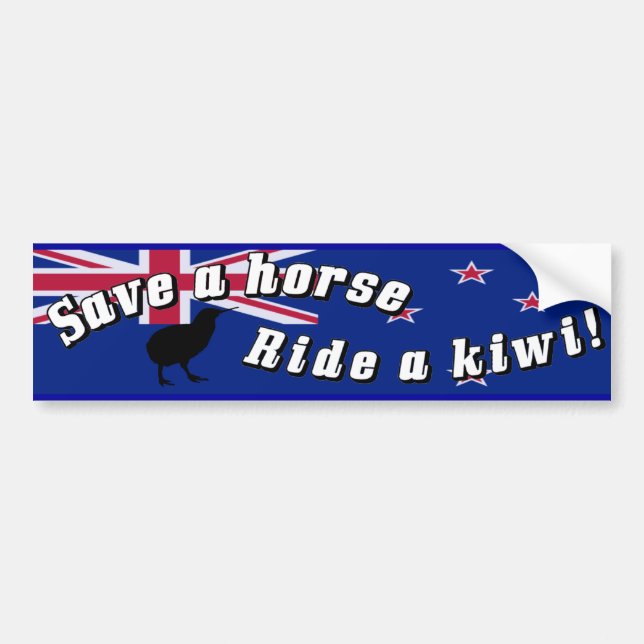 Autocollant De Voiture Sauvez un tour de cheval un NZ d'adhésif pour (Devant)